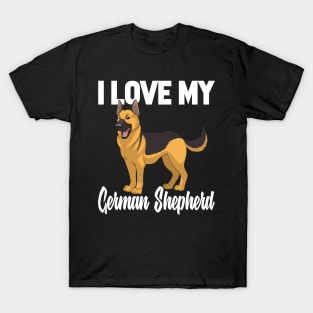 I Love My German Shepherd Shirt Funny Gift for Men Women Kid T-Shirt